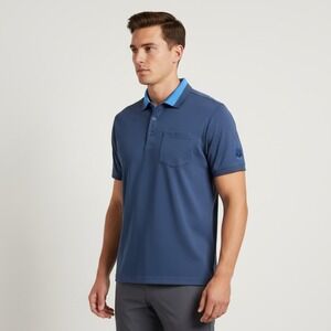 Adidas adiPure Vinoy Club 1925 Golf Polo Shirt Blue Men's Medium Performance Fit